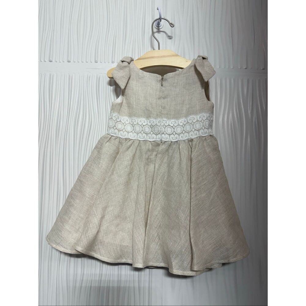NWT La Stupenderia Designer Italian Linen Baby Dress - Picture 3 of 10
